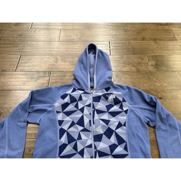 The North Face Youth Girls Blue Fleece Full Zip Outdoors Hoodie Jacket Size XL - Picture 4 of 10